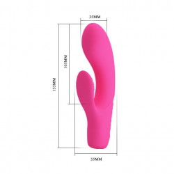 Wibrator z masażerem łechtaczki i wypustkami 15cm